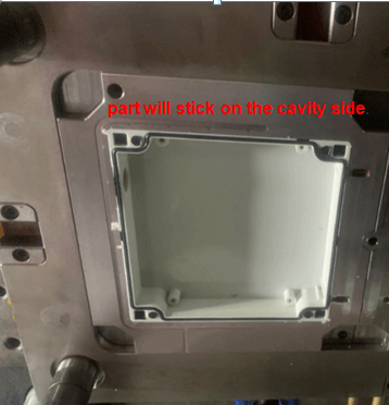 what causes part sticking (mold adhesion)